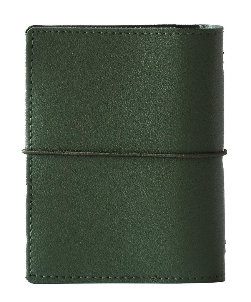 V.for.M M5 Mini 5-Hole System Organizer with Elastic Band, 5-Hole Diary, Notebook, Ring, Memo Pad, Schedule Book (Olive, Mini 5-Hole Size)