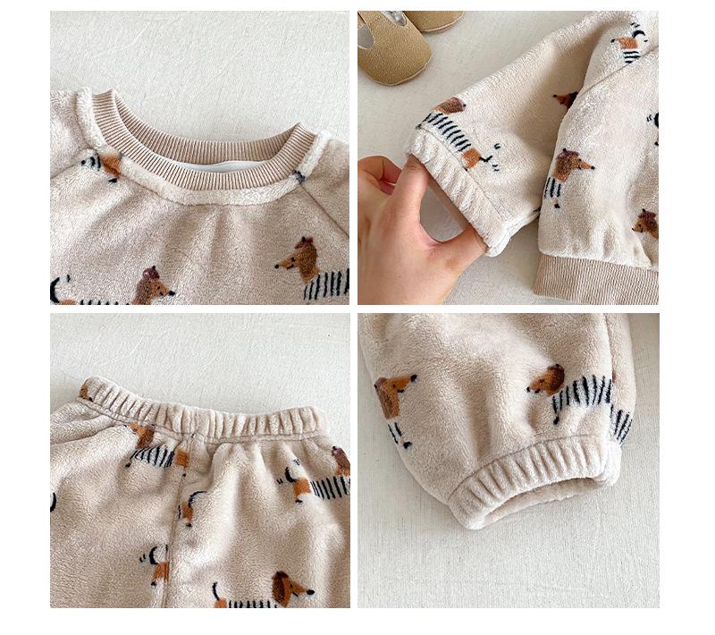 Cartoon-Fleece-Set für Kinder - Winter-Sweatshirt & Sweatpants für 0-5 Jahre (AT198)