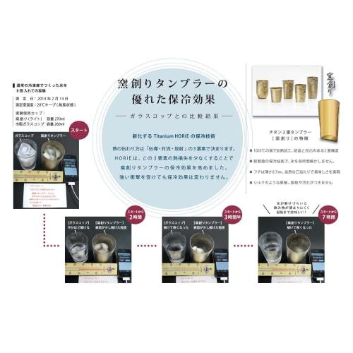 HORIE Pure Titanium Double-Walled Tumbler, High Insulation, Double-Walled, Kiln-Crafted, Premium, 350ml, Silver, T08KMS350