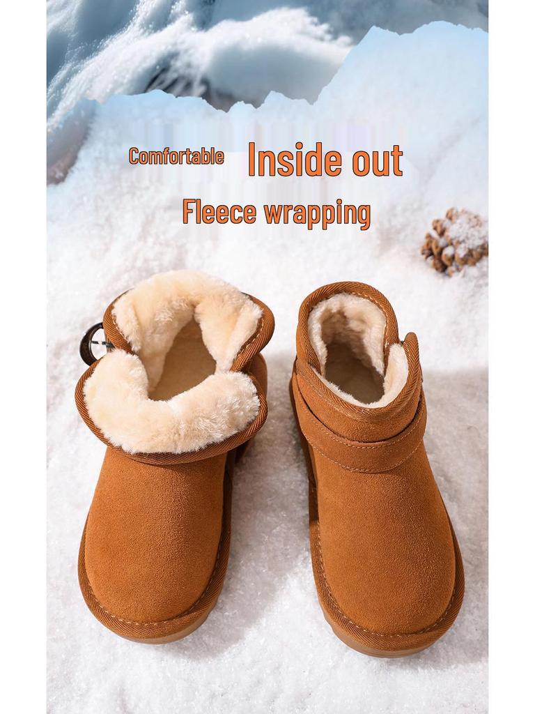 2025 Winter Children's Slip-On Snow Boots, Plus Velvet, Thickened, Soft Sole - Boys & Girls