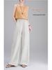 2026 Sommer Damen High Waist Locker Weiter Bein Bodenlang Fließende Hose