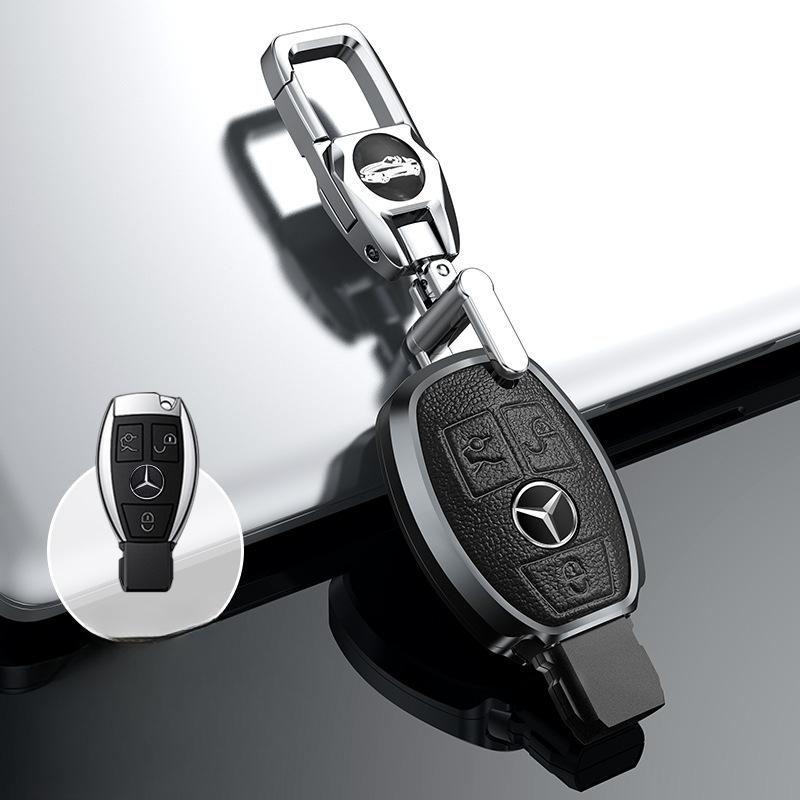 

Сплав Шкіра Чохол для Пульта Ключа Автомобіля Брелок Для Mercedes Benz CLA GLC GLA GLK W203 W210 W211 W204 W176 A B C R Клас AMG