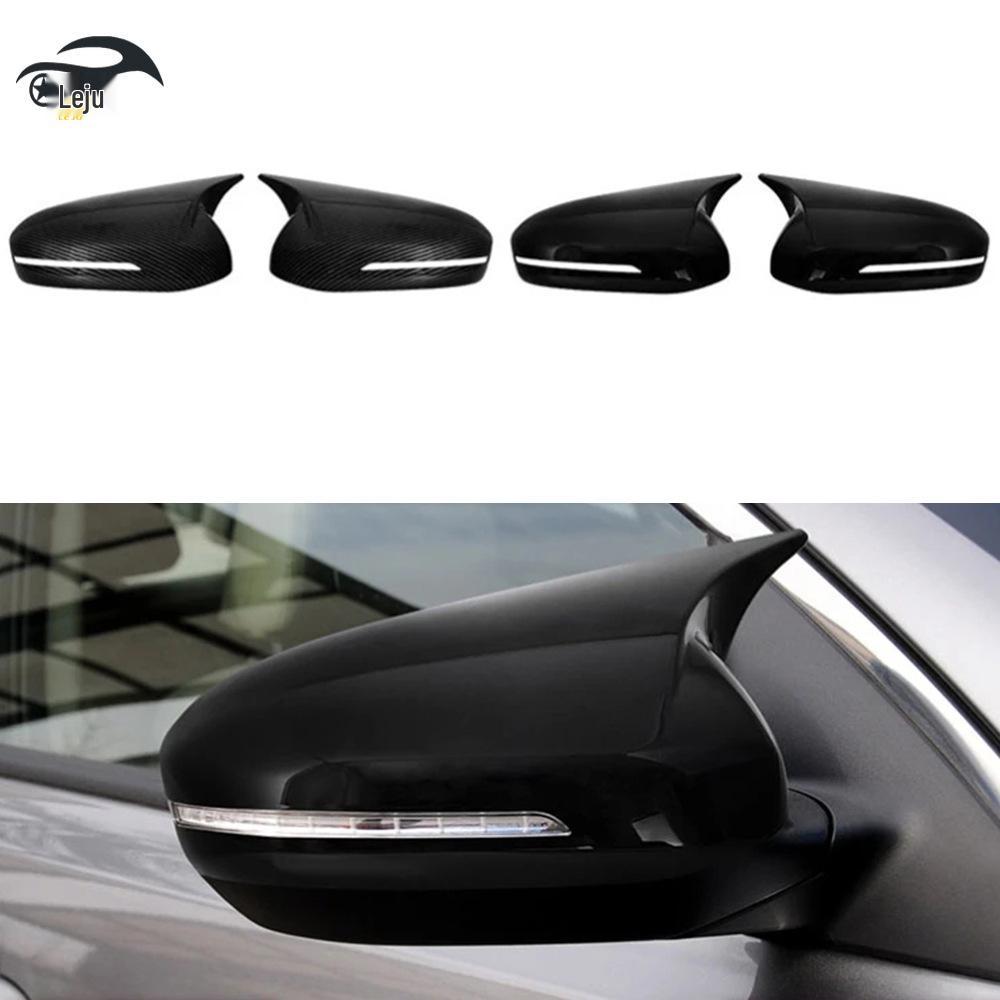 2011-2015 Kia K5 Rearview Mirror Cover - Bull Horn Design, Bright Black Finish Bright Black