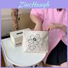 Japanese Floral Embroidery Portable Large Capacity Cosmetic Bag Street Fashion Canvas Lipstick Storage Bag