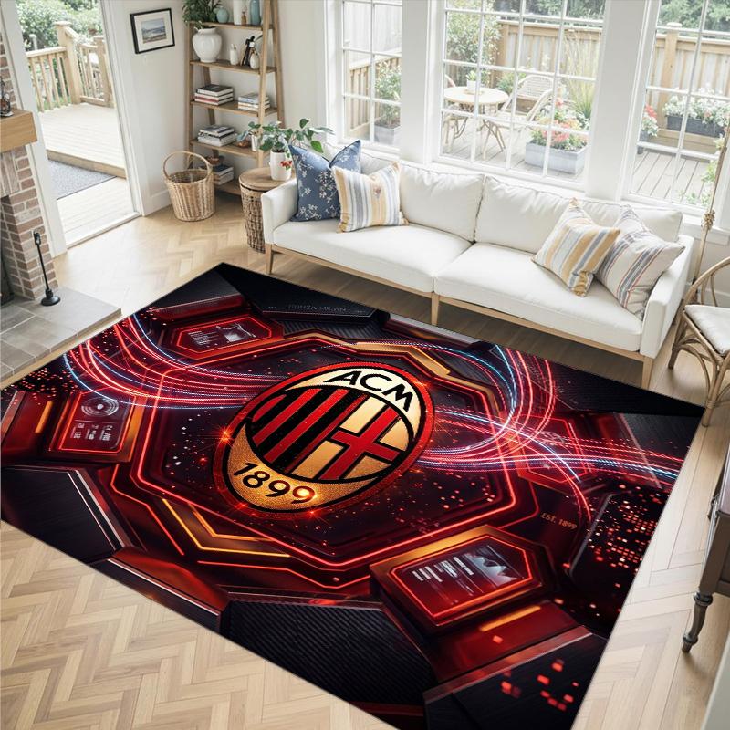 AC Milan Design Crystal Velvet Carpet Cozy Non?Slip Printed Rug For Bedroom Living Room Entrance