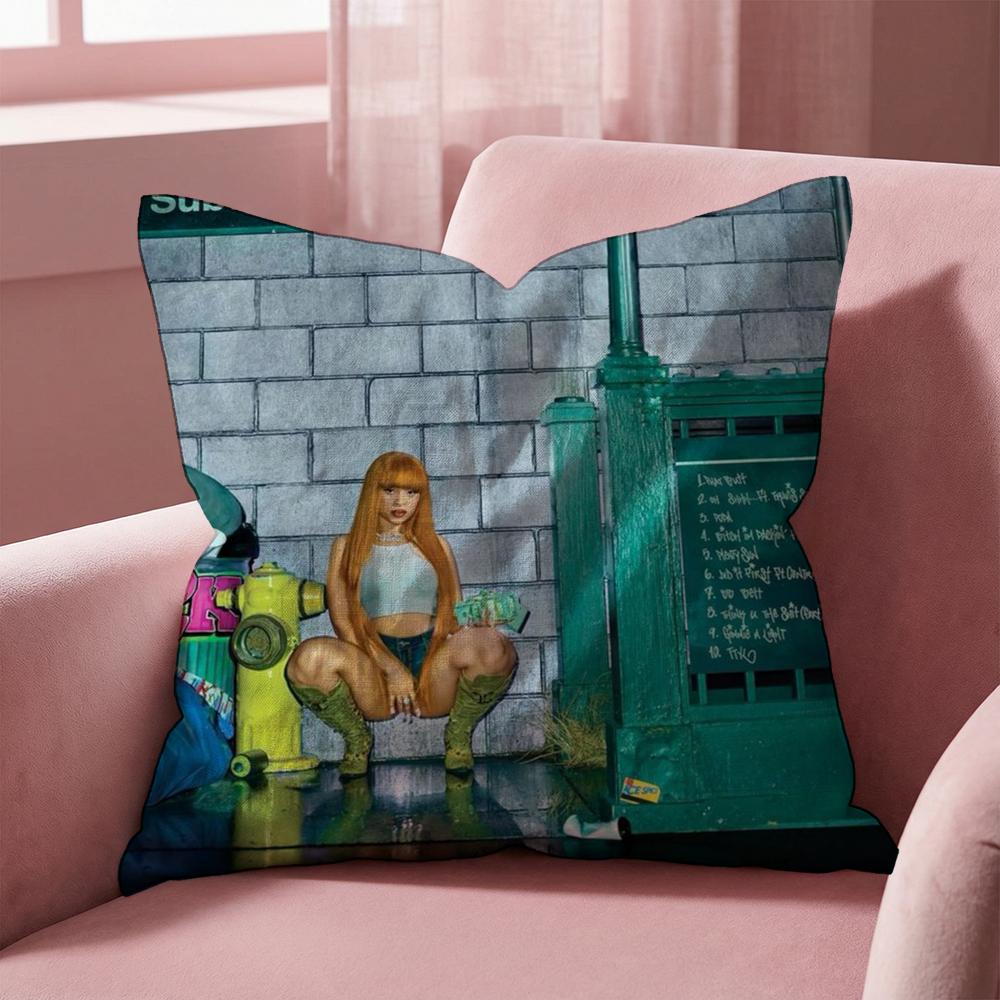 I-Ice Spice Y2k Cushion Cover Multi-Scene Pillow Cover for Home & Car - Reversible, Soft & Durable for Daily Use