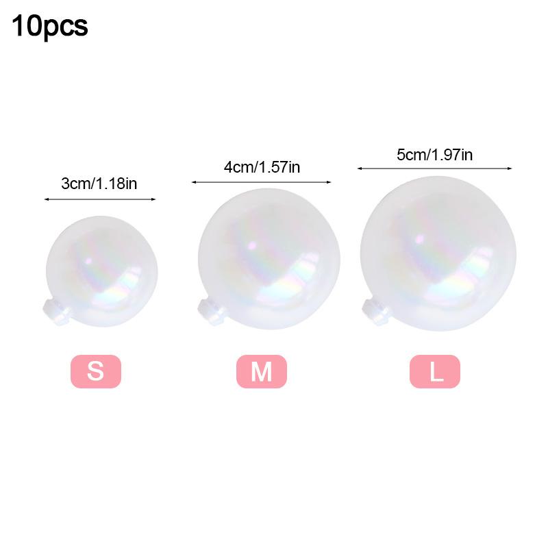 

10 шт. Прозрачные шары-пузыри Топпер для торта Форма жемчужины Топперы для кексов Дети Девочки Русалка Украшение на день рождения Принадлежности для вечеринки Единорога 3cm белый