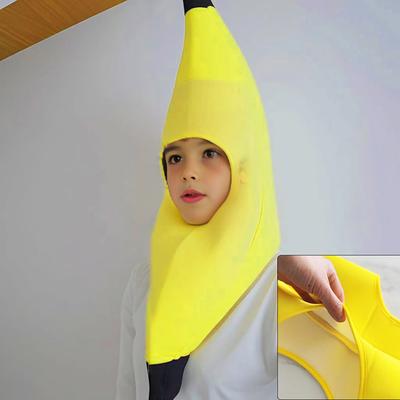Žlutý banánový kostým Děti Dospělí Kombinéza bez rukávů Banánový outfit Vánoce Halloween Cosplay Maškarní párty Kostým Ovocné oblečení