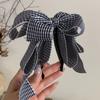 Cute Tartan Hairpin Soft Textile Design School Style Hair Ornament For Teens Ladies