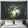 Dark Forest Tapestry Mystical Woods Wall Hanging Gothic Home Decor Nature Landscape Fantasy Art Spooky Vibes Halloween Decor Roo