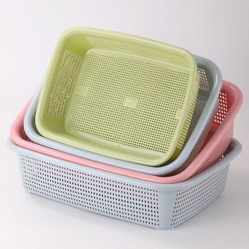 Rectangular Perforated Plastic Storage Basket