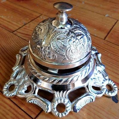 Hotel-Schalterklingel, Service-Schreibtisch-Glocke, verzierte Anrufklingel aus massivem Messing