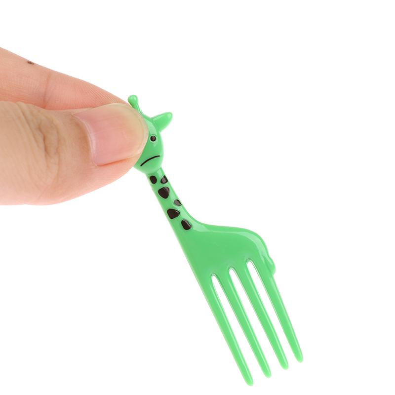 10Pcs Mini Animal Farmkids Fruit Fork Cartoon Snack Cake Dessert Food Toothpick