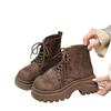 European Matte Soft Leather Big Head Muffin Thick-soled Martin Boots Women's 2025 New Small Height Increase Versatile Short Boots