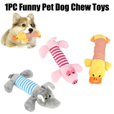 Dog Cat Fleece Toys Elephant  Duck  Pig  Pet Funny Plush Toys Fit for All Pets Popular Squeak Chew Sound Dolls