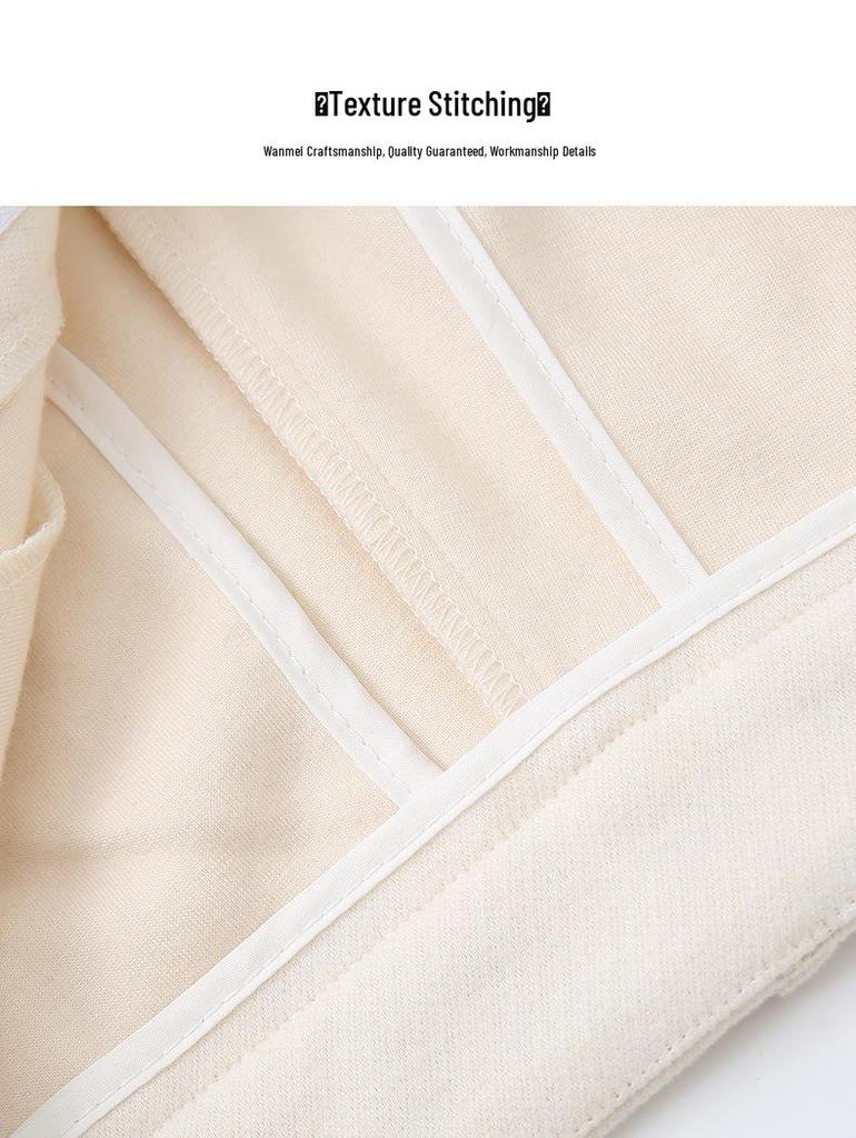Aixuan Off-White Wool Wide-Leg Casual Pants - Women's High-End Straight-Leg Draped Pants for Autumn 2025