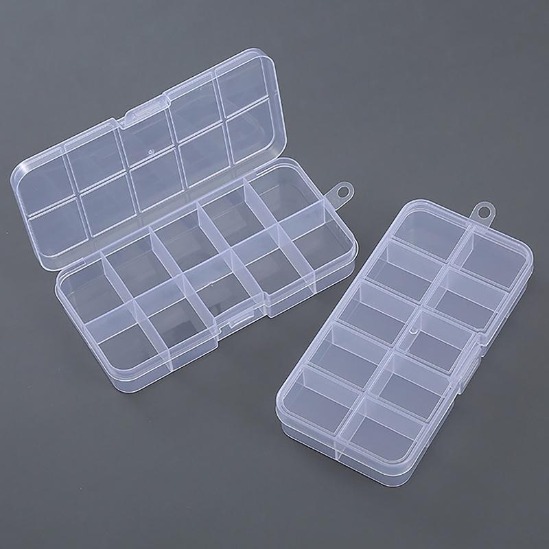Rectangle Plastic Jewelry Box Compartment Storage Box Case Jewelry Earring Bead Craft Display Container Organizer