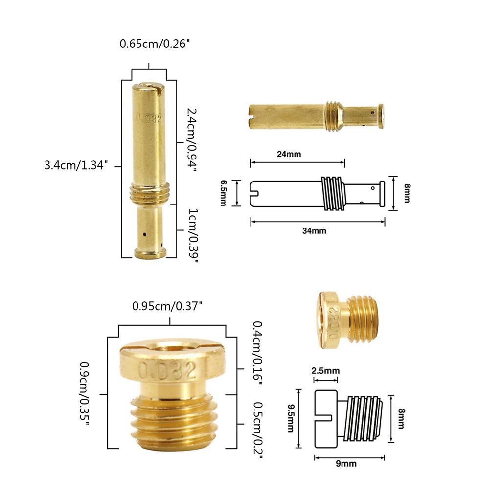 19-piece/set Carb Main Nozzle Set Main Intermediate Jet Set Easy Assemble Brass Compatible-for EVO- TC- V-Twin Durable