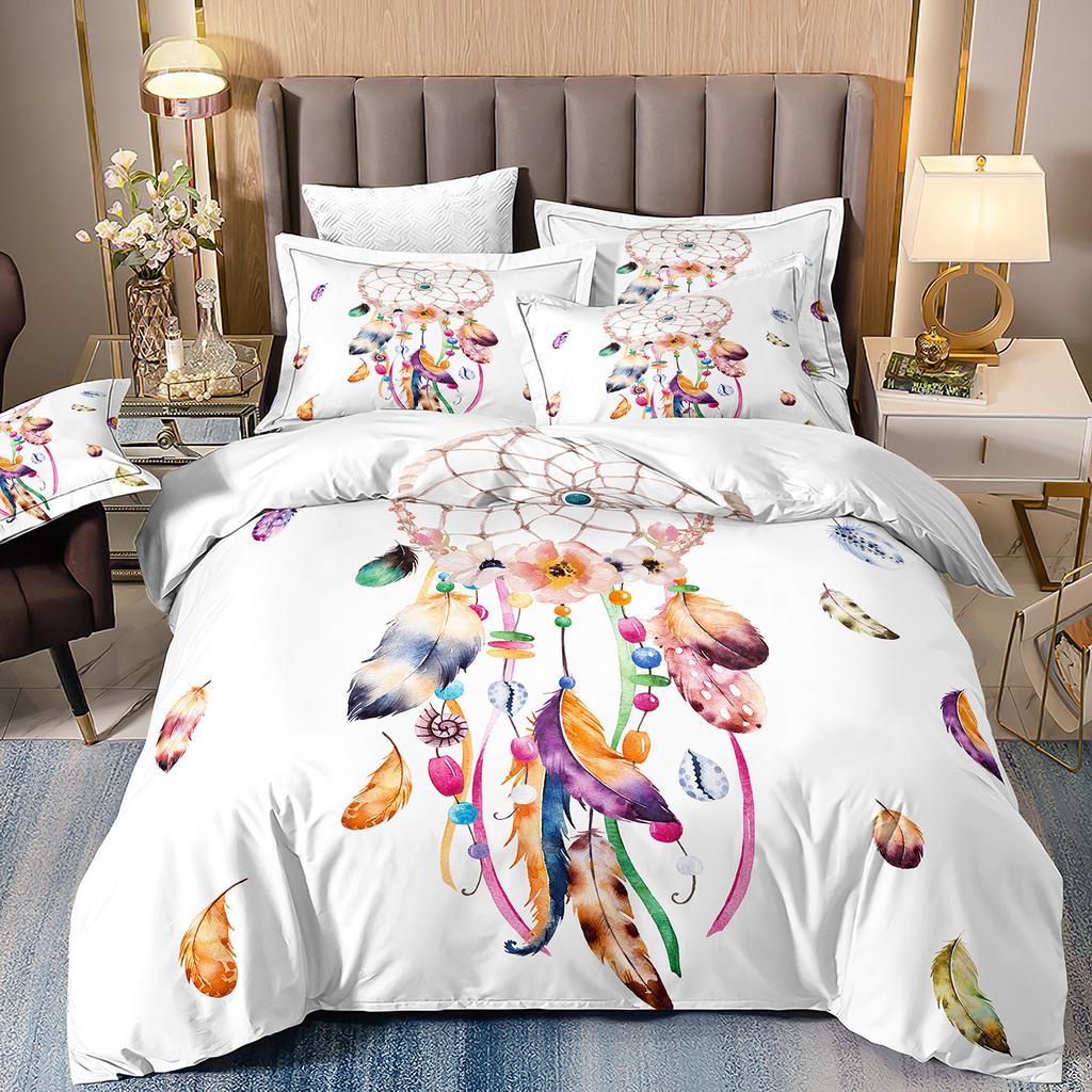 3D Digital Printing Abrasive Bedding Feather Three-Piece Set