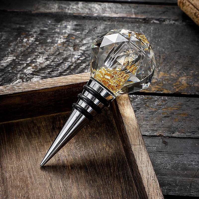 Taozhi Geometric Gold Foil Diamond Wine Stopper