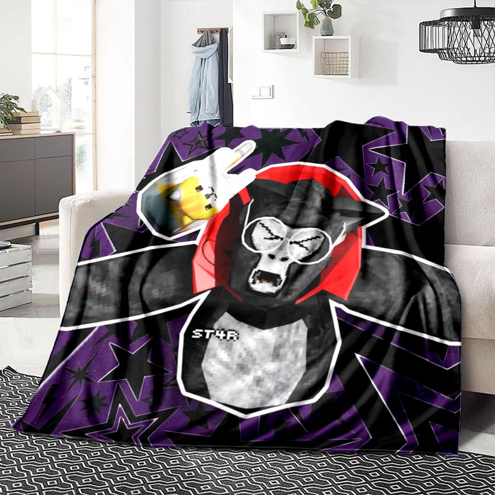 1Pc Gorilla Party Celebration Blanket For Couch Bed Plush Cozy Fuzzy Blanket Super Soft Warm Blankets For Fall And Winter 091896
