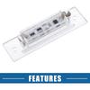 Car 6500K White LED License Plate Light Assembly No.9646316200101C 3528SMD for Porsche Boxster 986 99-04 for Porsche 964 993 ABS Clear (Set of 2)