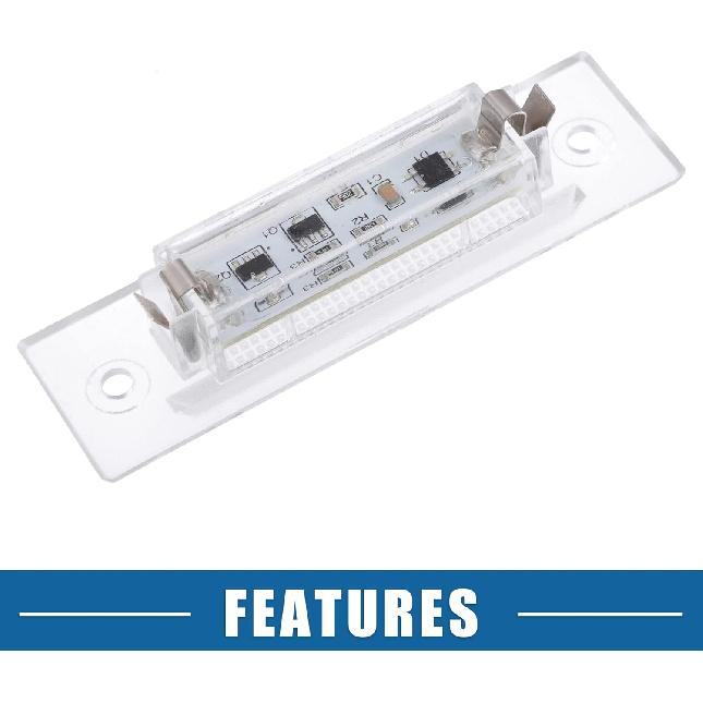 Car 6500K White LED License Plate Light Assembly No.9646316200101C 3528SMD for Porsche Boxster 986 99-04 for Porsche 964 993 ABS Clear (Set of 2)