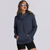Lady Dall Winter Hoodie Zipper Pockets Elastic Cuff Solid Color Drawstring Preppy Style Long Sleeves Pullover Hooded Sport Fitne