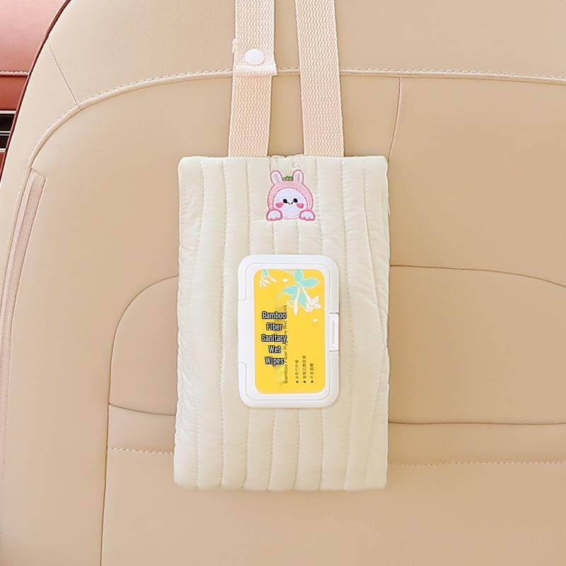 Car Cartoon Tissue & Wet Wipe Hanging Bag for Seats & Strollers
