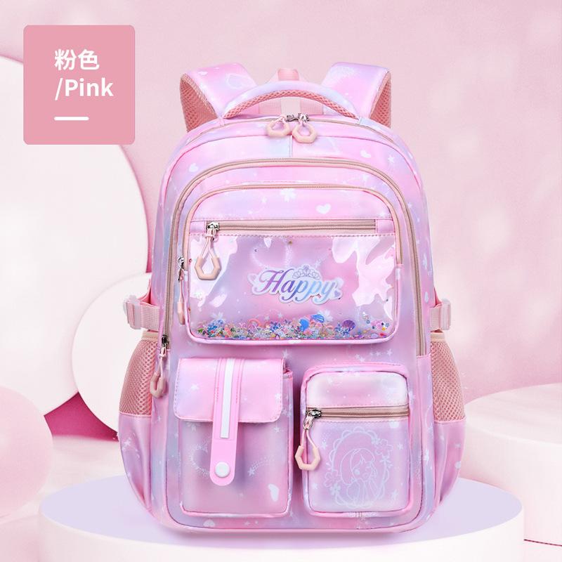 Girls Backpack Elementary School Bag Grade 1-6 Lightweight Bag Burden Reduction Ridge Protection Children S Backpack