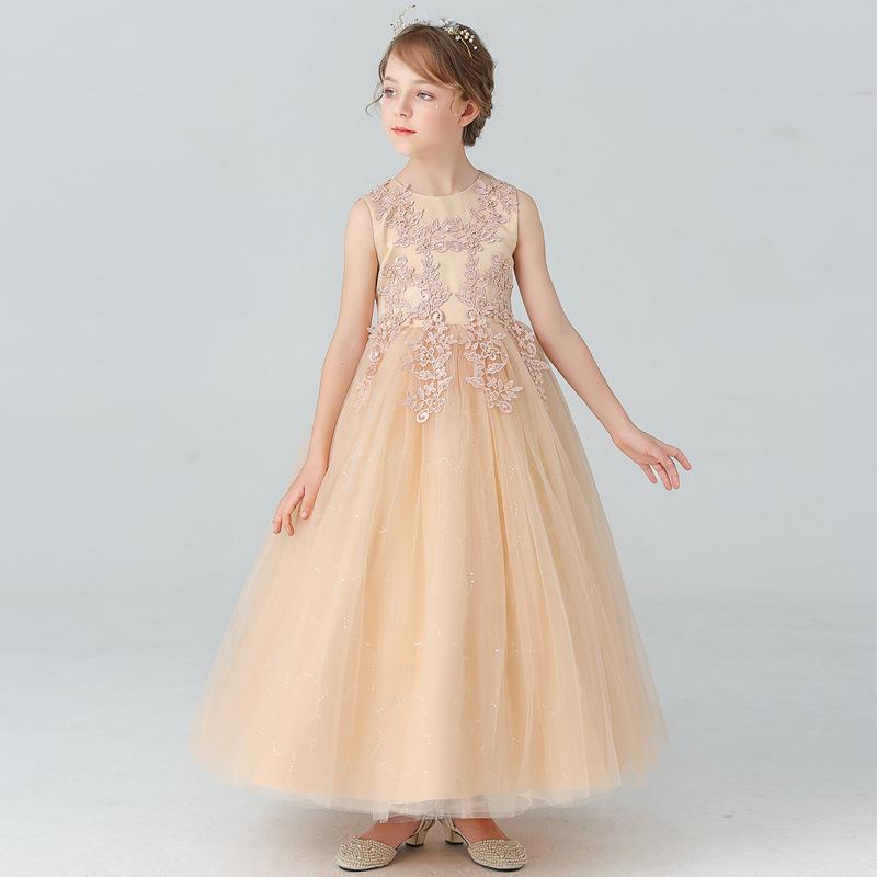 Girls Kids Puffy Princess Dress Wedding Party Performance Flower Girl Dress