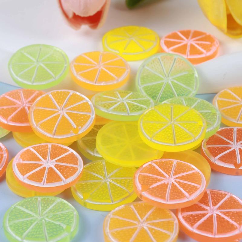 Simulated Perforated Lemon Slice Jewelry Bag Earrings Pendant Pendant