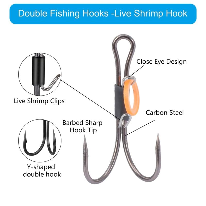 10pcs Professional Fishing Hook High Strengths Fishing Hook Beginner Fishing Gear for Live Shrimp Fishing