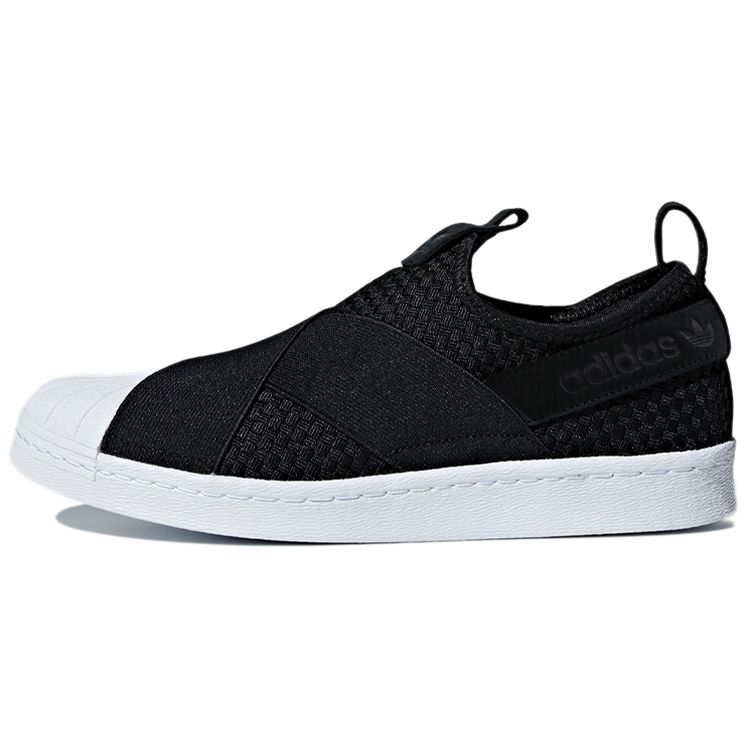 Adidas Originals Superstar Slip-On Lightweight Breathable Low-Top Skate Shoes Unisex Sneakers Black CQ2487