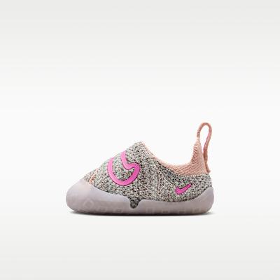 Nike Swoosh 1 Low top Toddler Shoes Heather Gray Pink Infant And Toddl 18.5