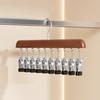 1PCS Solid Wooden Trouser Clip Home Closet Stainless Hat Skirt Storage Rotatable Multi-Clip Student Dormitory Storage Clip