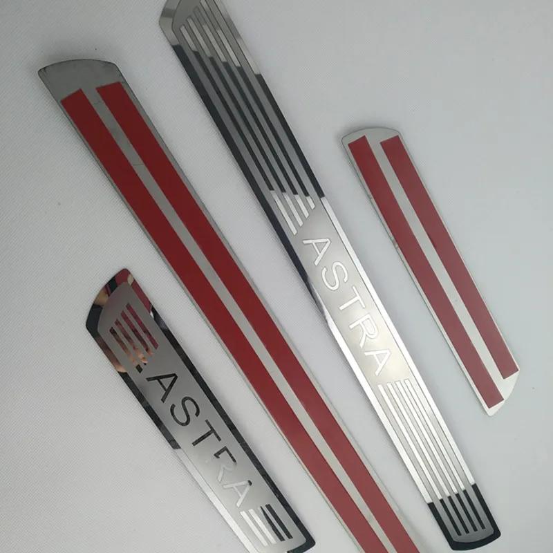 GLSW8 For Opel Vauxhall Astra Car Sticker Accessories Door Sill Protector Scuff Plate Auto Stainless Steel Styling Trim 2010-2022