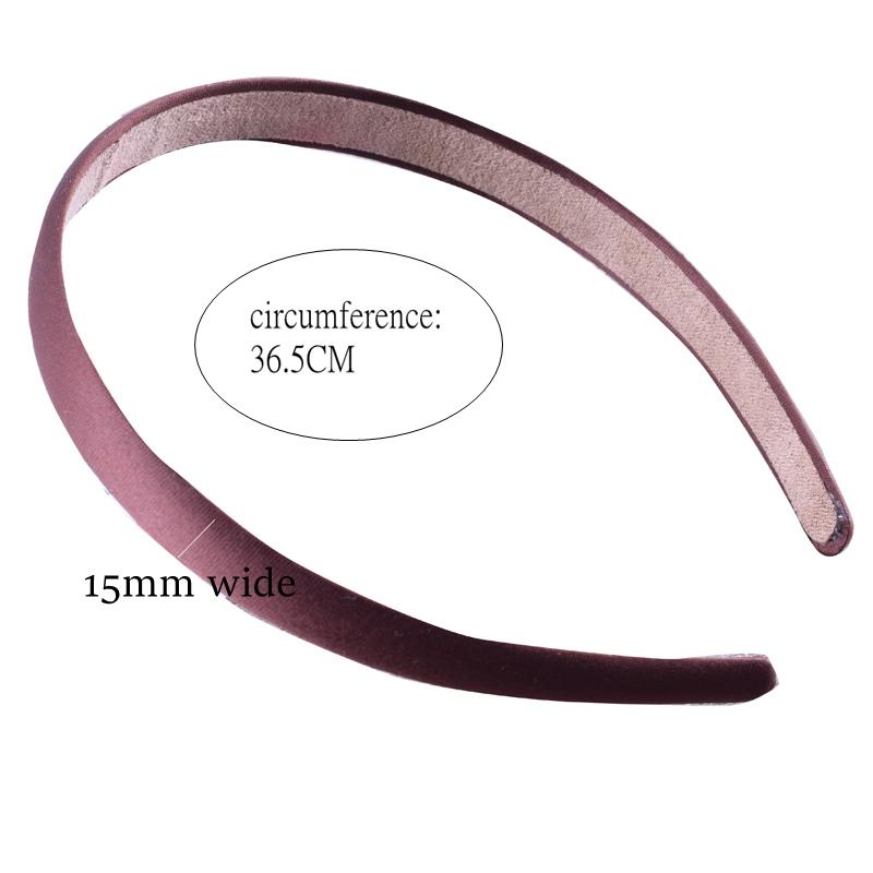 24 Stück/Los Satin Kunststoff Stirnband Einfarbig Haarbänder Kinder Schlichtes Haarband Kopfreifen Haarschmuck Für Frauen 15MM Breit