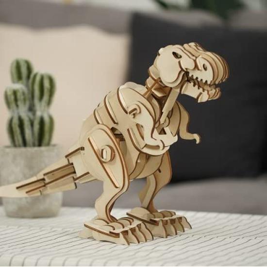 3D Wooden Puzzle Dinosaur Series Tyrannosaurus with Japanese Instructions Tsukurundesu® Battery-Operated (D200 (Large))