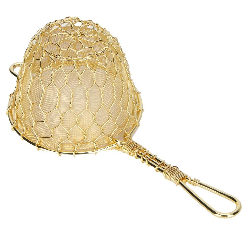 Copper Material Loose Leaf Tea Filter Long Handle Copper Tea Strainer  For Tea Dregs Filtering