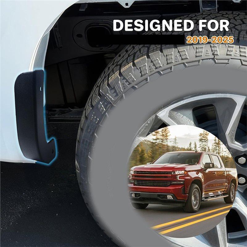 Schutzblech-Set vorne und hinten(4 Stück) Für Chevy Silverado -2025, Schmutzfängerentfernung & Für Silverado 1500