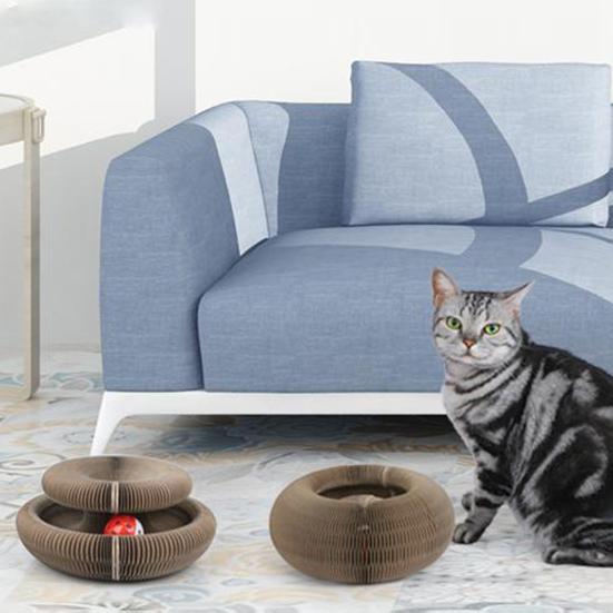 Organ Cat Scratching Board Toy with Bell Interactive Foldable Corrugated Paper Scratch Board Mental Physical Exercise Toy Pet Supplies