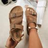 Casual One-shoulder Shoes Women's Button-up Flat Flip-flops Devotion