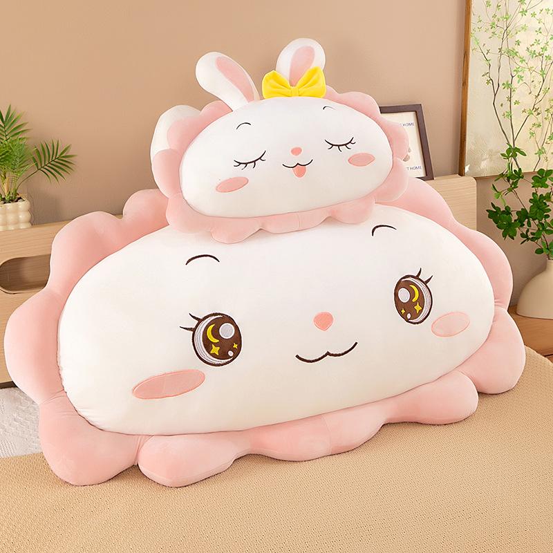 Cute Girl Heart Large Pillow Big White Rabbit Plush Backrest Dormitory Sleeping Gift