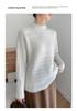 100% Pure Wool Half-High Collar Knit Sweater - Women's Autumn/Winter Soft Pullover, Thick Base Layer.