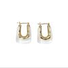 Chic Geometric U-Shaped Acrylic & Metal Retro Earrings for Women