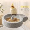 Wear-Resistant Parrot Paw Grinding Bowl Round Parrot Stone Bowl Bird Water Bowl  Cage Accessories