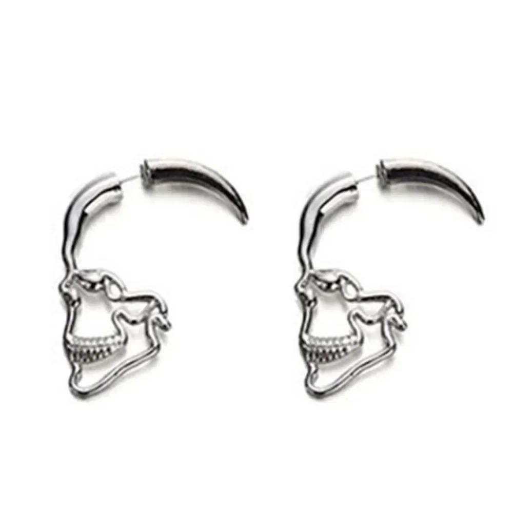 New Halloween Skull Skeleton Drop Earrings for Women Fashion Trend Gothic Jewelry Gift Hip Hop Rock Cool Dropped Earrings Men