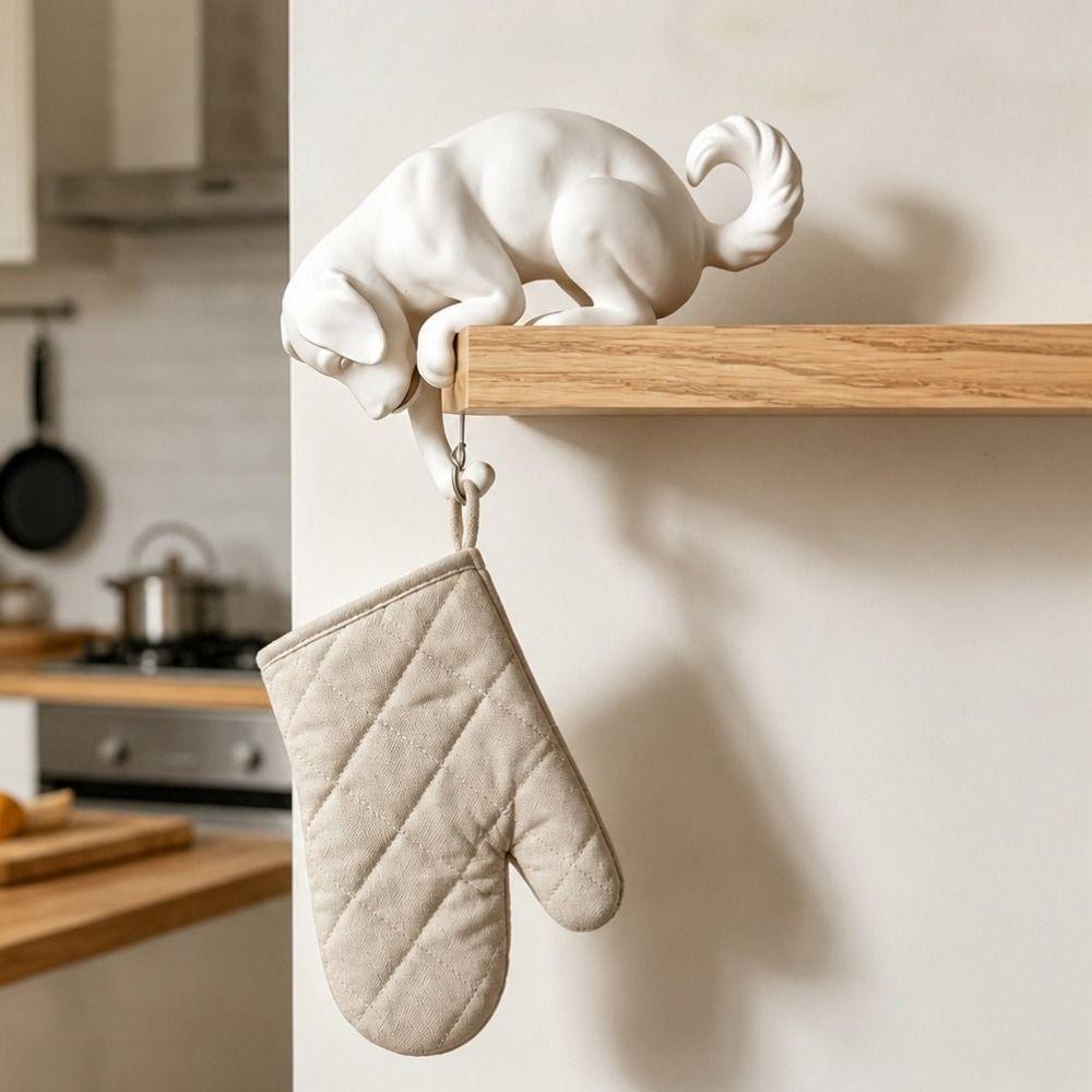Creative Cartoon Animal 3D Printed Dog Hook Decorative Wall Mounted Dog Shaped Wall Hook Funny Wall Hanger Desktop