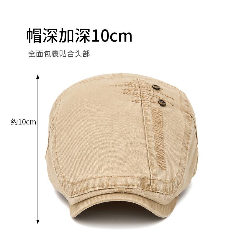 Men's Summer Thin Forward Hat Embroidered Breathable Cap British Newsboy Hat Adjustable Shade Beret